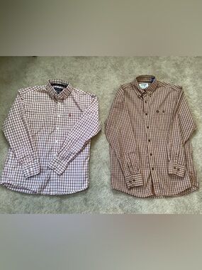 Wrangler George Strait Collection Medium Button Up Long Sleeve Shirt Lot Of 2